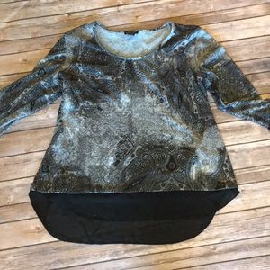 Notations XL Embellished 3/4 sleeve Blouse